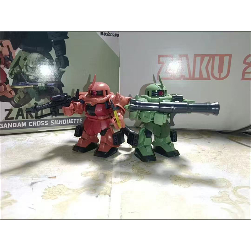 Model Kit Gundam - Mengshan Modell SDCS Massenproduktionstyp Grün-Rot Zaku2
